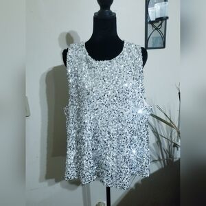 Old Navy Silver Sequin Tank Top